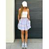 image:imageScarlet Darkness Mini Skirts for Women Summer Floral Skorts Tiered Ruffle Shorts Skater Boho Skirt with PocketsLight Purple