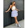image:imageScarlet Darkness Mini Skirts for Women Summer Floral Skorts Tiered Ruffle Shorts Skater Boho Skirt with PocketsLight Purple