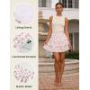 image:imageScarlet Darkness Mini Skirts for Women Summer Floral Skorts Tiered Ruffle Shorts Skater Boho Skirt with PocketsPink