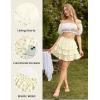 image:imageScarlet Darkness Mini Skirts for Women Summer Floral Skorts Tiered Ruffle Shorts Skater Boho Skirt with PocketsYellow