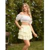 image:imageScarlet Darkness Mini Skirts for Women Summer Floral Skorts Tiered Ruffle Shorts Skater Boho Skirt with PocketsYellow