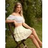 image:imageScarlet Darkness Mini Skirts for Women Summer Floral Skorts Tiered Ruffle Shorts Skater Boho Skirt with PocketsYellow