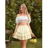 image:imageScarlet Darkness Mini Skirts for Women Summer Floral Skorts Tiered Ruffle Shorts Skater Boho Skirt with PocketsYellow