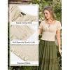 image:imageScarlet Darkness Peasant Blouse for Women Off Shoulder Puff Sleeve Smocked Waist Summer TopsBeige