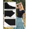 image:imageScarlet Darkness Peasant Blouse for Women Off Shoulder Puff Sleeve Smocked Waist Summer TopsBlack