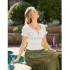 image:imageScarlet Darkness Peasant Blouse for Women Off Shoulder Puff Sleeve Smocked Waist Summer TopsWhite