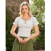 image:imageScarlet Darkness Peasant Blouse for Women Off Shoulder Puff Sleeve Smocked Waist Summer TopsWhite