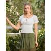 image:imageScarlet Darkness Peasant Blouse for Women Off Shoulder Puff Sleeve Smocked Waist Summer TopsWhite