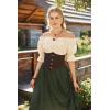 image:imageScarlet Darkness Peasant Blouses for Women Cotton Off The Shoulder Top Puff Sleeve Renaissance ShirtApricot