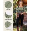image:imageScarlet Darkness Peasant Blouses for Women Cotton Off The Shoulder Top Puff Sleeve Renaissance ShirtGreen