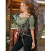 image:imageScarlet Darkness Peasant Blouses for Women Cotton Off The Shoulder Top Puff Sleeve Renaissance ShirtGreen