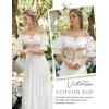 image:imageScarlet Darkness Peasant Blouses for Women Cotton Off The Shoulder Top Puff Sleeve Renaissance ShirtWhite
