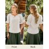 image:imageScarlet Darkness Peasant Blouses for Women Cotton Off The Shoulder Top Puff Sleeve Renaissance ShirtWhite