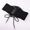 image:imageScarlet Darkness Renaissance Corset Belt Laceup Tied Waspie Wide Elastic Waist Belts for WomenBlack Floral