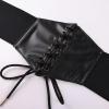 image:imageScarlet Darkness Renaissance Corset Belt Laceup Tied Waspie Wide Elastic Waist Belts for WomenBlack Floral