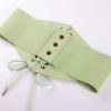 image:imageScarlet Darkness Renaissance Corset Belt Laceup Tied Waspie Wide Elastic Waist Belts for WomenGreen Floral
