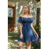 image:imageScarlet Darkness Renaissance Costume Women Corset Dress Midi Off Shoulder Fairy DressesDark Blue