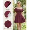 image:imageScarlet Darkness Renaissance Costume Women Corset Dress Midi Off Shoulder Fairy DressesWine Red