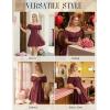image:imageScarlet Darkness Renaissance Costume Women Corset Dress Midi Off Shoulder Fairy DressesWine Red