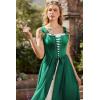 image:imageScarlet Darkness Renaissance Costume Women Fairy Corset Dress Medieval 2 Piece Set Bell Sleeve Cosplay OverdressDark Green