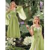 image:imageScarlet Darkness Renaissance Costume Women Fairy Corset Dress Medieval 2 Piece Set Bell Sleeve Cosplay OverdressLight Green