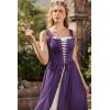 image:imageScarlet Darkness Renaissance Costume Women Fairy Corset Dress Medieval 2 Piece Set Bell Sleeve Cosplay OverdressPurple