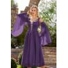 image:imageScarlet Darkness Renaissance Costume Women Fairy Corset Dress Medieval 2 Piece Set Bell Sleeve Cosplay OverdressPurple