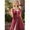 image:imageScarlet Darkness Renaissance Costume Women Fairy Corset Dress Medieval 2 Piece Set Bell Sleeve Cosplay OverdressWine Red