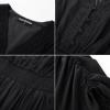 image:imageScarlet Darkness Renaissance Costume Women Fairy Dress V Neck Drawstring Bell Sleeve Long Dress with Pockets