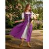 image:imageScarlet Darkness Renaissance Costume Women Medieval Corset Dress Puff Sleeve Fairy DressDeep Purple