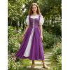 image:imageScarlet Darkness Renaissance Costume Women Medieval Corset Dress Puff Sleeve Fairy DressDeep Purple