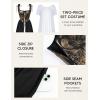 image:imageScarlet Darkness Renaissance Costume Women Medieval Corset Dress Puff Sleeve Fairy DressGold Black