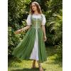 image:imageScarlet Darkness Renaissance Costume Women Medieval Corset Dress Puff Sleeve Fairy DressGreen