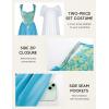 image:imageScarlet Darkness Renaissance Costume Women Medieval Corset Dress Puff Sleeve Fairy DressLight Blue