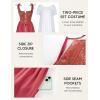 image:imageScarlet Darkness Renaissance Costume Women Medieval Corset Dress Puff Sleeve Fairy DressWatermelon Red