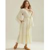 image:imageScarlet Darkness Renaissance Costume Women Off Shoulder Bell Sleeve Tiered Maxi DressApricot