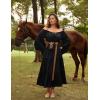 image:imageScarlet Darkness Renaissance Costume Women Off Shoulder Bell Sleeve Tiered Maxi DressBlack