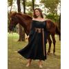 image:imageScarlet Darkness Renaissance Costume Women Off Shoulder Bell Sleeve Tiered Maxi DressBlack