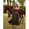 image:imageScarlet Darkness Renaissance Costume Women Off Shoulder Bell Sleeve Tiered Maxi DressBrown
