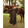 image:imageScarlet Darkness Renaissance Costume Women Off Shoulder Bell Sleeve Tiered Maxi DressBrown