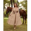 image:imageScarlet Darkness Renaissance Costume Women Off Shoulder Bell Sleeve Tiered Maxi DressKhaki