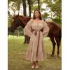 image:imageScarlet Darkness Renaissance Costume Women Off Shoulder Bell Sleeve Tiered Maxi DressKhaki