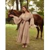 image:imageScarlet Darkness Renaissance Costume Women Off Shoulder Bell Sleeve Tiered Maxi DressKhaki