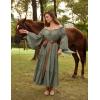 image:imageScarlet Darkness Renaissance Costume Women Off Shoulder Bell Sleeve Tiered Maxi DressMoss Green