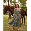 image:imageScarlet Darkness Renaissance Costume Women Off Shoulder Bell Sleeve Tiered Maxi DressMoss Green