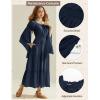 image:imageScarlet Darkness Renaissance Costume Women Off Shoulder Bell Sleeve Tiered Maxi DressNavy Blue