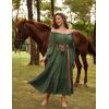 image:imageScarlet Darkness Renaissance Costume Women Off Shoulder Bell Sleeve Tiered Maxi DressOlive Green