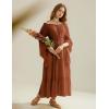 image:imageScarlet Darkness Renaissance Costume Women Off Shoulder Bell Sleeve Tiered Maxi DressRust