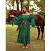 image:imageScarlet Darkness Renaissance Costume Women Off Shoulder Bell Sleeve Tiered Maxi DressUltramarine Green