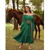 image:imageScarlet Darkness Renaissance Costume Women Off Shoulder Bell Sleeve Tiered Maxi DressUltramarine Green